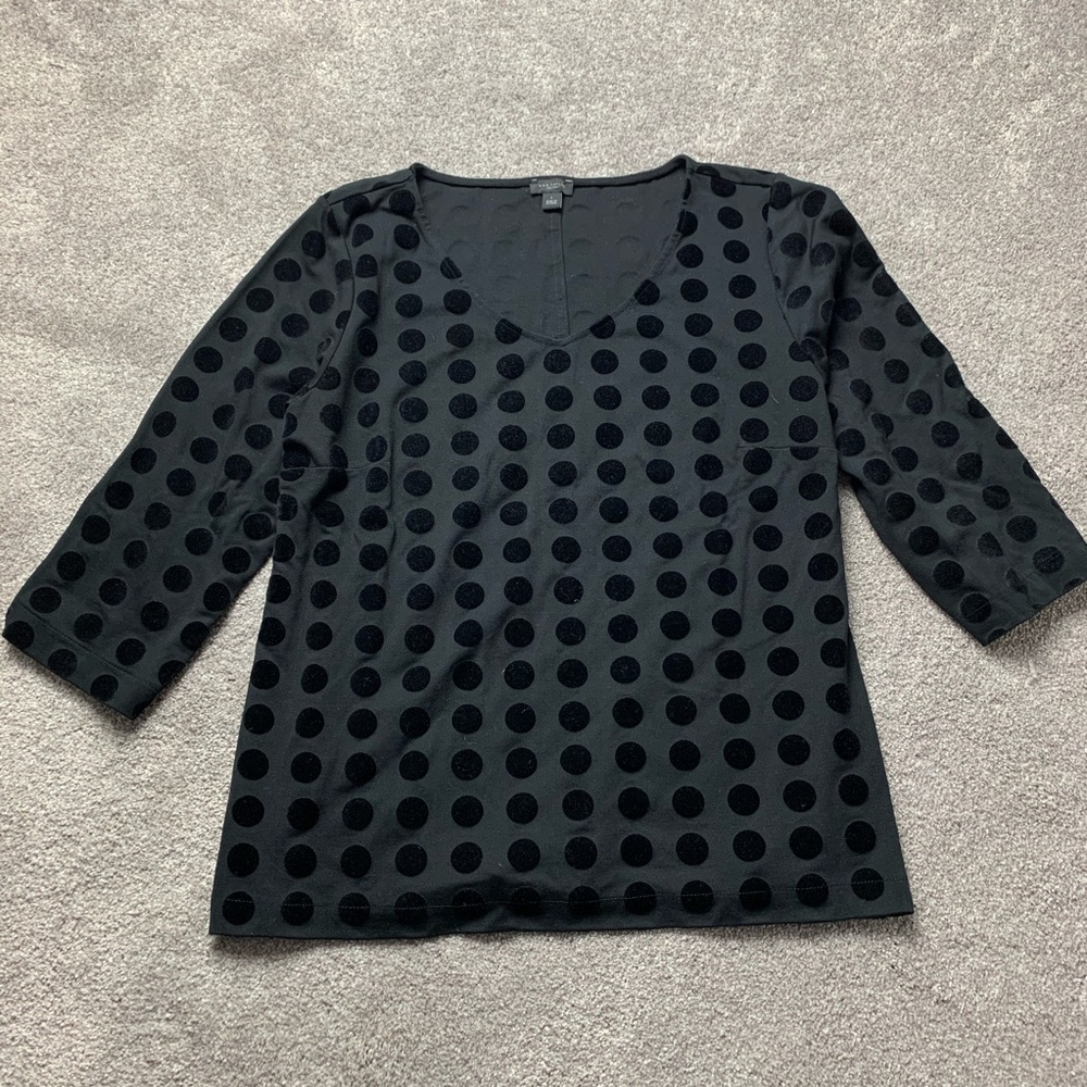 Ann Taylor Factory Top Velvet Polka Dots
